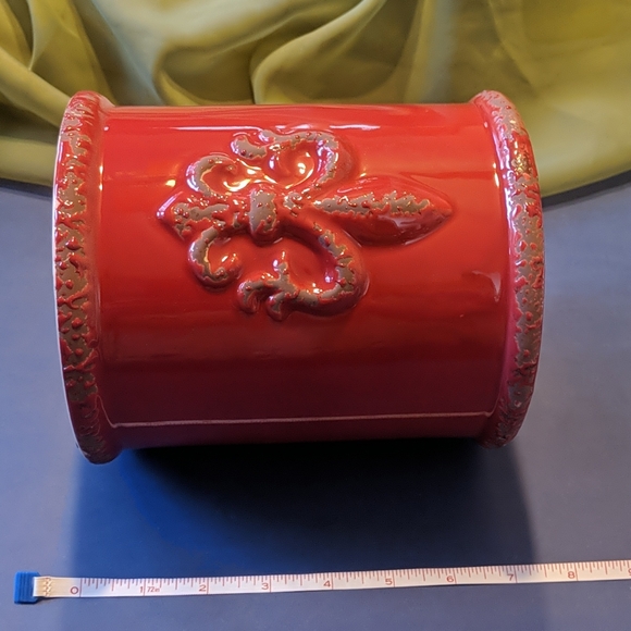 Fleur de lis glass vase - Picture 3 of 4